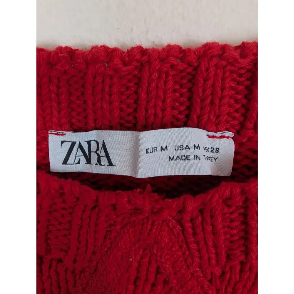 Zara Crop Top Bralette Sweetheart Valentine's Day Bold Retro Sexy Red Size M